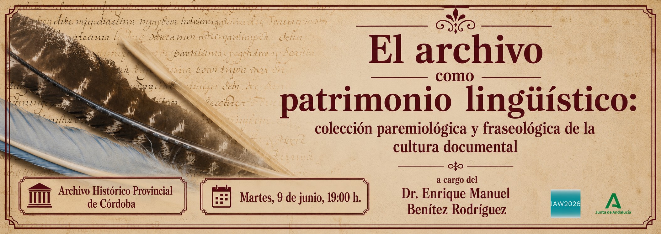 Semana Internacional de los Archivos. Conferencia: El archivo como patrimonio lingüístico (AHPCO)